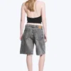 Pantalones cortos vaqueros de talle bajo Monterey – Gris desgastado – Gris Pantalones cortos vaqueros de talle bajo Monterey – Gris desgastado – Gris