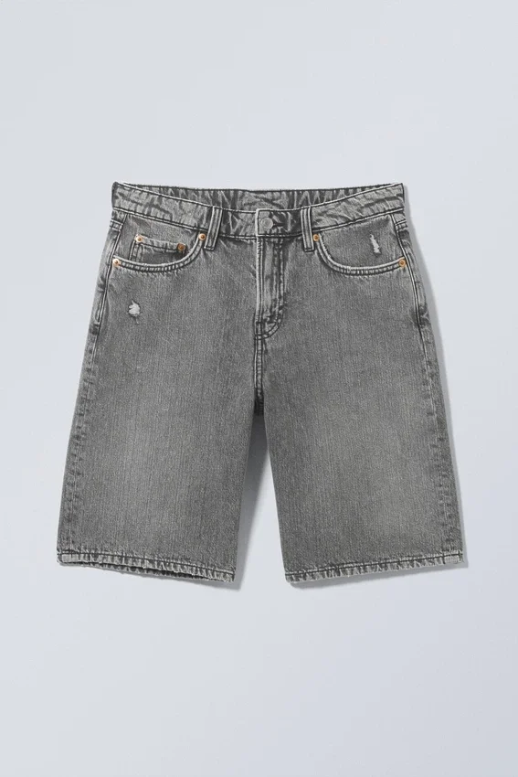 Pantalones cortos vaqueros de talle bajo Monterey – Gris desgastado – Gris Pantalones cortos vaqueros de talle bajo Monterey – Gris desgastado – Gris