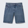 Pantalones cortos vaqueros de talle bajo y pierna ancha de Imoo – Azul atardecer – Azul medio Pantalones cortos vaqueros de talle bajo y pierna ancha de Imoo – Azul atardecer – Azul medio