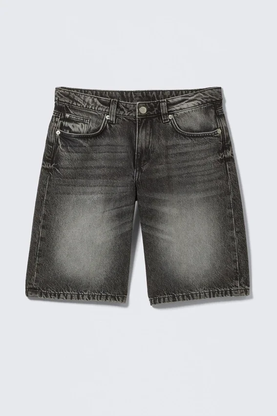 Pantalones cortos vaqueros de talle bajo y pierna ancha Imoo – Haunted Black – Negro Pantalones cortos vaqueros de talle bajo y pierna ancha Imoo – Haunted Black – Negro