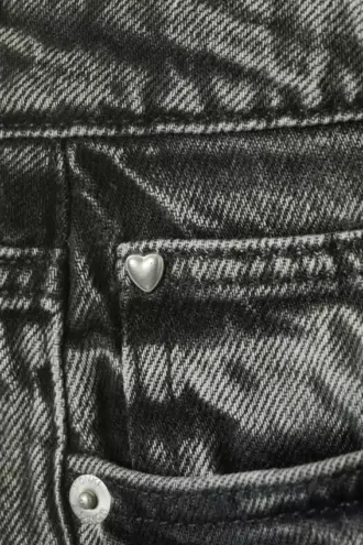 Pantalones cortos vaqueros de talle bajo y pierna ancha Imoo – Haunted Black – Negro