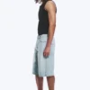 Pantalones cortos vaqueros de talle medio, holgados y con pinzas – Dream Blue – Azul claro Pantalones cortos vaqueros de talle medio, holgados y con pinzas – Dream Blue – Azul claro