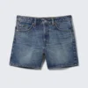 Pantalones cortos vaqueros de talle medio y corte recto Aimo – Azul montaña – Azul medio Pantalones cortos vaqueros de talle medio y corte recto Aimo – Azul montaña – Azul medio