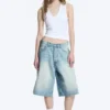 Pantalones cortos vaqueros holgados de talle medio Astro Loose Baggy – Azul Kimberley – Azul claro Pantalones cortos vaqueros holgados de talle medio Astro Loose Baggy – Azul Kimberley – Azul claro