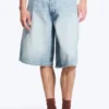 Pantalones cortos vaqueros holgados de talle medio Astro Loose Baggy – Azul Kimberley – Azul claro Pantalones cortos vaqueros holgados de talle medio Astro Loose Baggy – Azul Kimberley – Azul claro