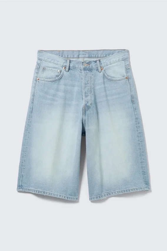 Pantalones cortos vaqueros holgados de talle medio Astro Loose Baggy – Azul Kimberley – Azul claro Pantalones cortos vaqueros holgados de talle medio Astro Loose Baggy – Azul Kimberley – Azul claro