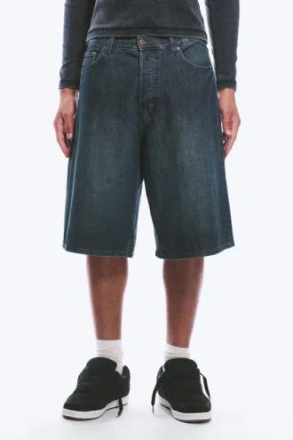 Pantalones cortos vaqueros holgados de talle medio Astro Loose Baggy – Azul lago – Azul medio