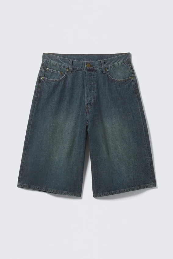 Pantalones cortos vaqueros holgados de talle medio Astro Loose Baggy – Azul lago – Azul medio Pantalones cortos vaqueros holgados de talle medio Astro Loose Baggy – Azul lago – Azul medio