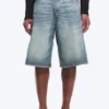 Pantalones cortos vaqueros holgados de talle medio Astro Loose Baggy – Azul Stream – Azul medio Pantalones cortos vaqueros holgados de talle medio Astro Loose Baggy – Azul Stream – Azul medio