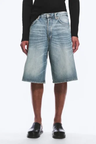Pantalones cortos vaqueros holgados de talle medio Astro Loose Baggy – Azul Stream – Azul medio