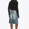 Pantalones cortos vaqueros holgados de talle medio Astro Loose Baggy – Azul Stream – Azul medio Pantalones cortos vaqueros holgados de talle medio Astro Loose Baggy – Azul Stream – Azul medio