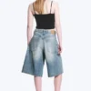 Pantalones cortos vaqueros holgados de talle medio Astro Loose Baggy – Azul Stream – Azul medio Pantalones cortos vaqueros holgados de talle medio Astro Loose Baggy – Azul Stream – Azul medio