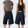 Pantalones cortos vaqueros holgados de talle medio Astro Loose Baggy – Blue Rinse – Azul oscuro Pantalones cortos vaqueros holgados de talle medio Astro Loose Baggy – Blue Rinse – Azul oscuro