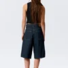 Pantalones cortos vaqueros holgados de talle medio Astro Loose Baggy – Blue Rinse – Azul oscuro Pantalones cortos vaqueros holgados de talle medio Astro Loose Baggy – Blue Rinse – Azul oscuro