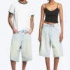 Pantalones cortos vaqueros holgados de talle medio Astro Loose Baggy – Citizen Blue – Azul claro Pantalones cortos vaqueros holgados de talle medio Astro Loose Baggy – Citizen Blue – Azul claro