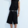 Pantalones cortos vaqueros holgados de talle medio Astro – Negro lavado – Negro Pantalones cortos vaqueros holgados de talle medio Astro – Negro lavado – Negro