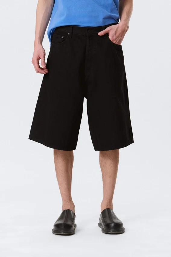 Pantalones cortos vaqueros holgados de talle medio Astro – Negro lavado – Negro Pantalones cortos vaqueros holgados de talle medio Astro – Negro lavado – Negro