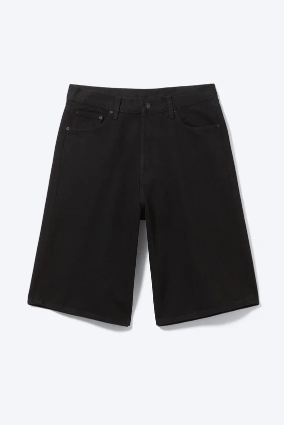 Pantalones cortos vaqueros holgados de talle medio Astro – Negro lavado – Negro Pantalones cortos vaqueros holgados de talle medio Astro – Negro lavado – Negro