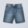Pantalones cortos vaqueros holgados de talle medio Galaxy – Azul espinela Pantalones cortos vaqueros holgados de talle medio Galaxy – Azul espinela