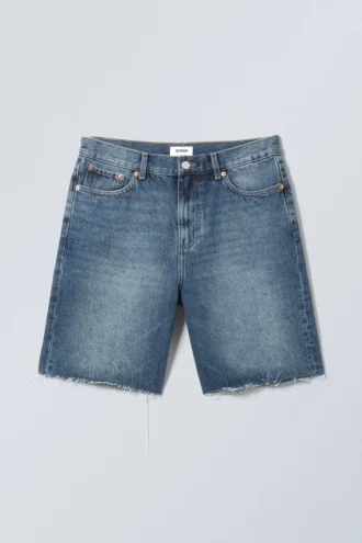 Pantalones cortos vaqueros holgados de talle medio Galaxy – Azul espinela