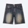 Pantalones cortos vaqueros holgados de talle medio Galaxy – Azul láser – Azul medio Pantalones cortos vaqueros holgados de talle medio Galaxy – Azul láser – Azul medio