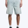 Pantalones cortos vaqueros holgados de talle medio Galaxy – Azul sueño – Azul claro Pantalones cortos vaqueros holgados de talle medio Galaxy – Azul sueño – Azul claro