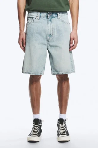 Pantalones cortos vaqueros holgados de talle medio Galaxy – Azul sueño – Azul claro