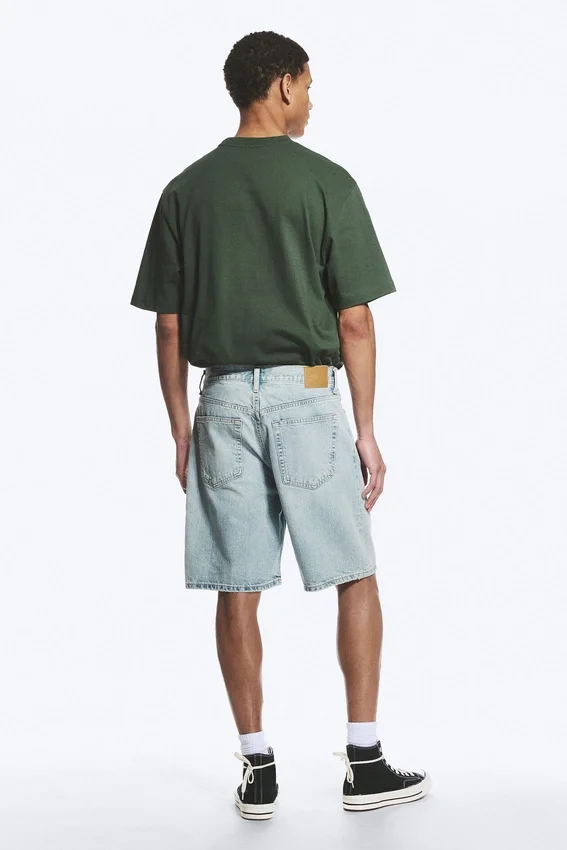 Pantalones cortos vaqueros holgados de talle medio Galaxy – Azul sueño – Azul claro Pantalones cortos vaqueros holgados de talle medio Galaxy – Azul sueño – Azul claro
