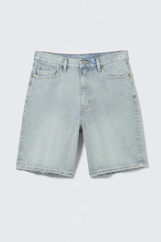 Pantalones cortos vaqueros holgados de talle medio Galaxy – Azul sueño – Azul claro Pantalones cortos vaqueros holgados de talle medio Galaxy – Azul sueño – Azul claro