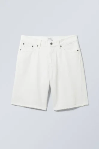 Pantalones cortos vaqueros holgados de talle medio Galaxy – Blanco