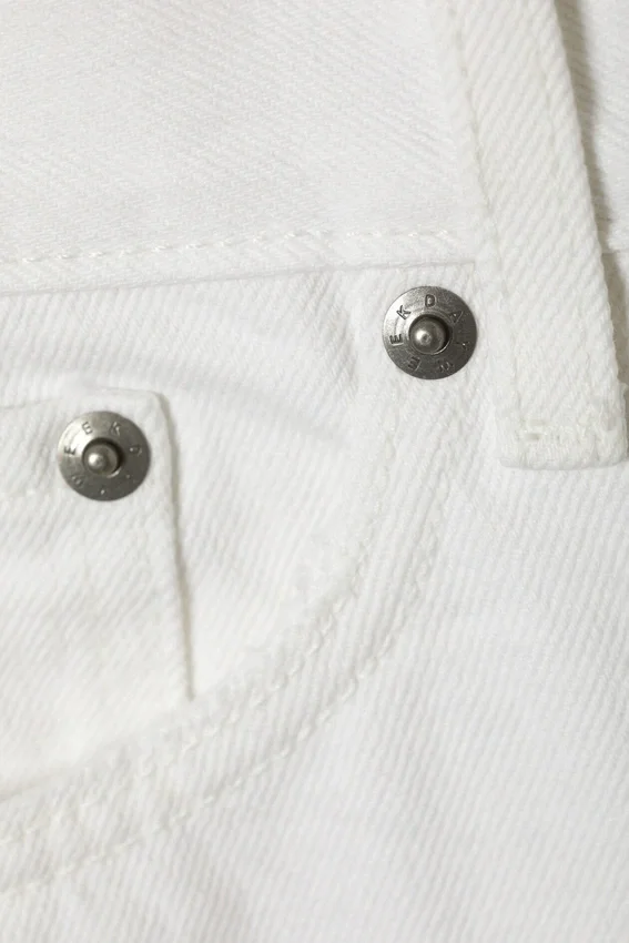 Pantalones cortos vaqueros holgados de talle medio Galaxy – Blanco Pantalones cortos vaqueros holgados de talle medio Galaxy – Blanco