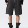 Pantalones cortos vaqueros holgados de talle medio Galaxy – Tuned Black Pantalones cortos vaqueros holgados de talle medio Galaxy – Tuned Black