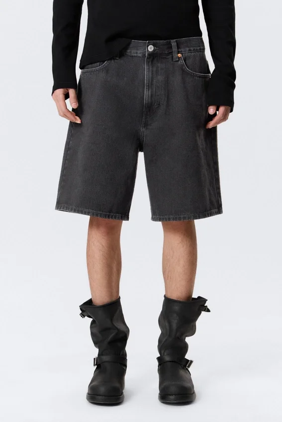 Pantalones cortos vaqueros holgados de talle medio Galaxy – Tuned Black Pantalones cortos vaqueros holgados de talle medio Galaxy – Tuned Black