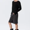 Pantalones cortos vaqueros holgados de talle medio Galaxy – Tuned Black Pantalones cortos vaqueros holgados de talle medio Galaxy – Tuned Black