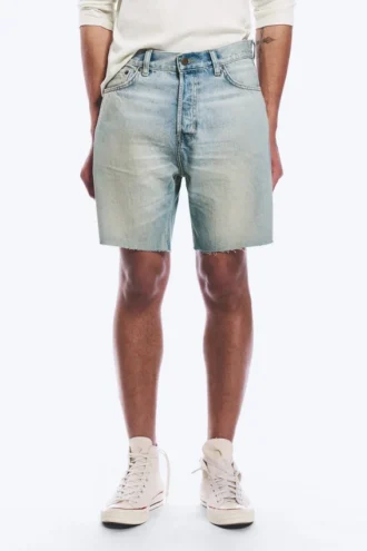 Pantalones cortos vaqueros holgados hasta la mitad del muslo – Azul puerto – Azul claro Pantalones cortos vaqueros holgados hasta la mitad del muslo – Azul puerto – Azul claro