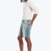 Pantalones cortos vaqueros holgados hasta la mitad del muslo – Azul puerto – Azul claro Pantalones cortos vaqueros holgados hasta la mitad del muslo – Azul puerto – Azul claro