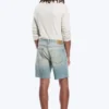 Pantalones cortos vaqueros holgados hasta la mitad del muslo – Azul puerto – Azul claro Pantalones cortos vaqueros holgados hasta la mitad del muslo – Azul puerto – Azul claro