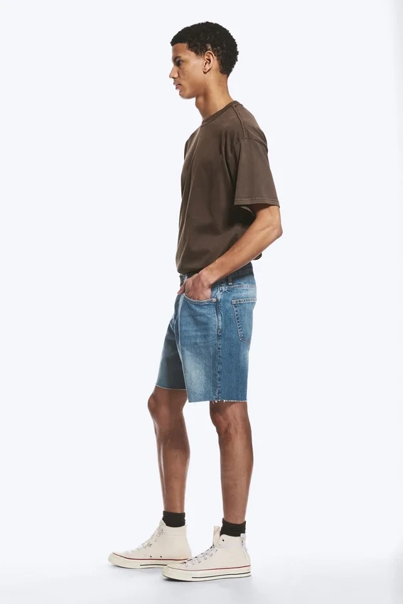 Pantalones cortos vaqueros holgados hasta la mitad del muslo Space – Azul Radio – Azul medio Pantalones cortos vaqueros holgados hasta la mitad del muslo Space – Azul Radio – Azul medio