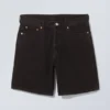Pantalones cortos vaqueros holgados Space – Negro