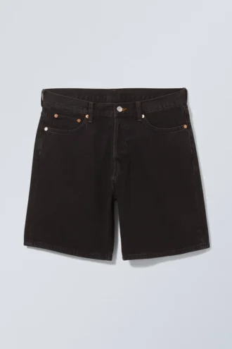 Pantalones cortos vaqueros holgados Space – Negro