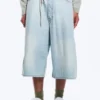 Pantalones cortos vaqueros largos holgados de talle medio Void – Azul fantasma – Azul claro Pantalones cortos vaqueros largos holgados de talle medio Void – Azul fantasma – Azul claro