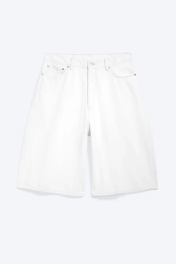 Pantalones cortos vaqueros largos holgados de talle medio Void – Blanco sucio – Blanco Pantalones cortos vaqueros largos holgados de talle medio Void – Blanco sucio – Blanco