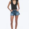 Pantalones cortos vaqueros mini de talle bajo Bite – Azul radio – Azul medio Pantalones cortos vaqueros mini de talle bajo Bite – Azul radio – Azul medio