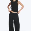 Pantalones de algodón arrugado – Negro Pantalones de algodón arrugado – Negro
