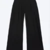 Pantalones de algodón arrugado – Negro Pantalones de algodón arrugado – Negro