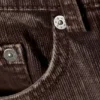Pantalones de algodón de corte acampanado bajo – Marrón oscuro estructurado Pantalones de algodón de corte acampanado bajo – Marrón oscuro estructurado