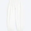 Pantalones de algodón de corte globo – Blanco Pantalones de algodón de corte globo – Blanco