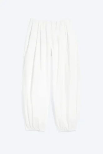 Pantalones de algodón de corte globo – Blanco