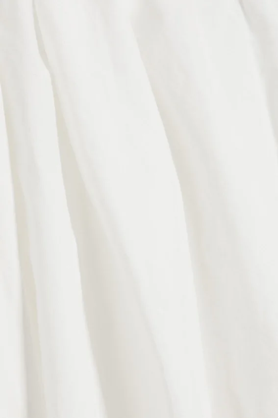 Pantalones de algodón de corte globo – Blanco Pantalones de algodón de corte globo – Blanco
