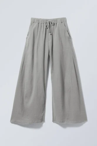 Pantalones de algodón de talle bajo Motion – Gris polvoriento